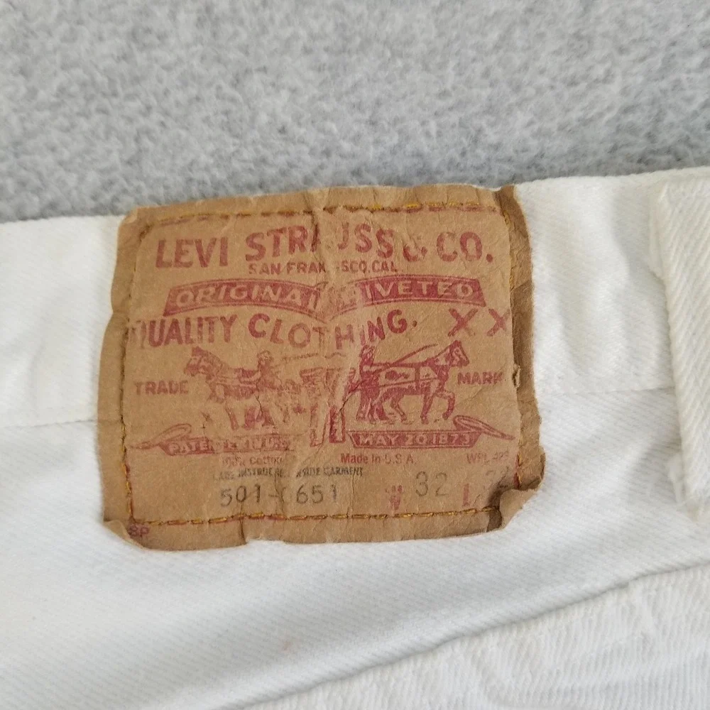 VTG Levi's 501 Jeans Mens 30x29 White Vintage‎ Denim Pants Quality Clothing